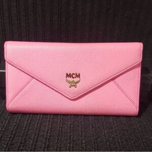 MCM Pink Leather Envelope Wallet